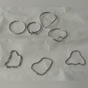Set of 7 Silver Stacking Rings from Catbird, Erica Weiner,  others